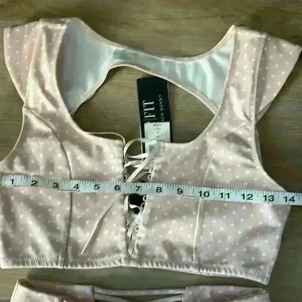 NWT Beach Bunny Isabella Pink w/ White Polka Dots Set (Top 6 bottoms 2) - Picture 5 of 16